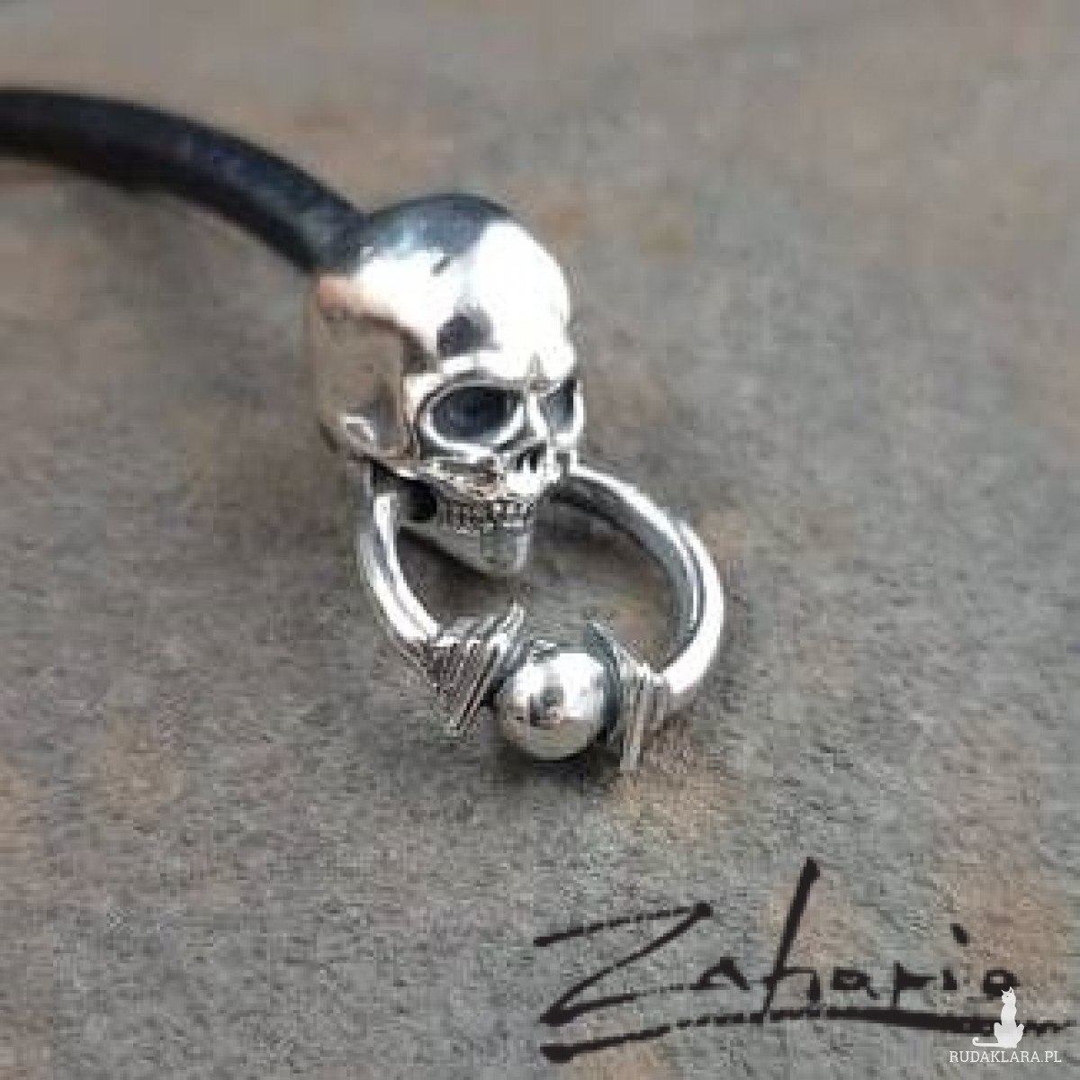 Bransoletka czaszki srebro Zahario